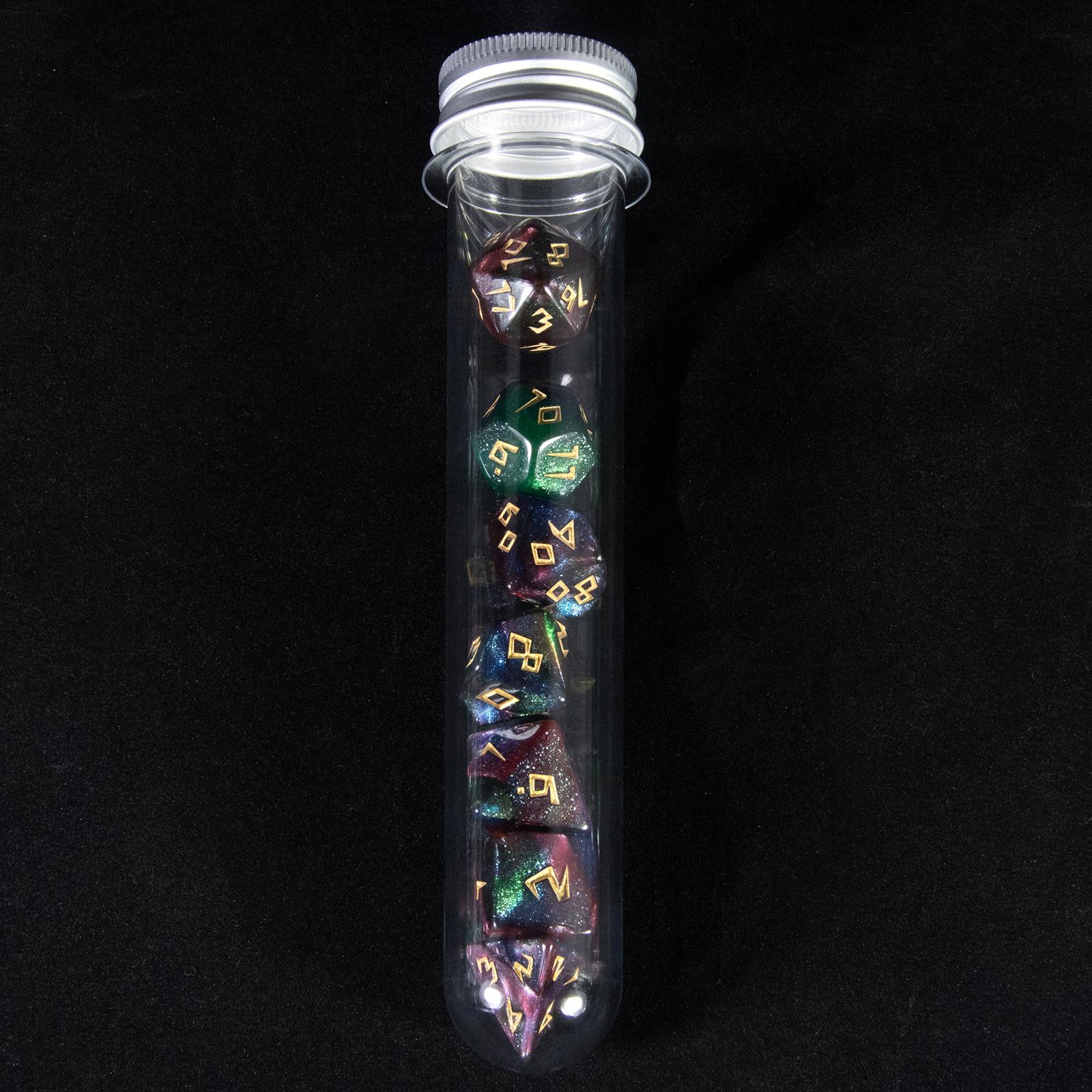 

Набор многогранных кубиков 7 шт./набор, кубики смешанных цветов с тубусом для настольной игры, реквизит для обучения математике, в качестве сувенира