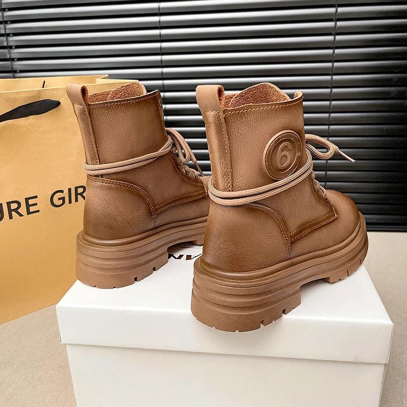 Fashion Platform Shoes Ankle Boots for Women 2024 Chunky Boots Women Ladies Shoes Stivali Black Boots Women Barefoot Shoes Zapatos Mujer