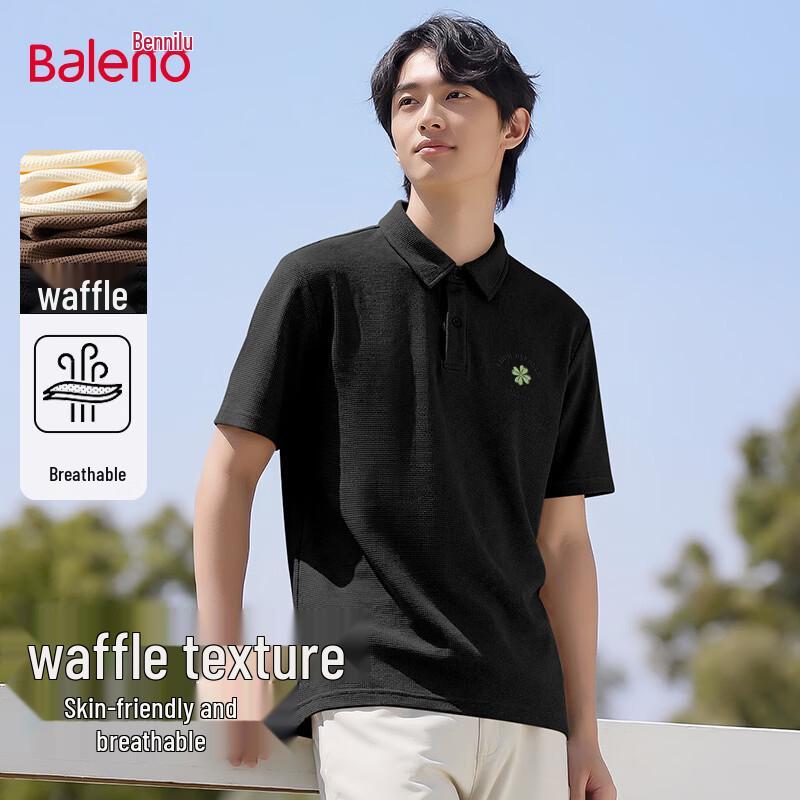 Baleno Men s Waffle Short-Sleeve Polo Shirt XL