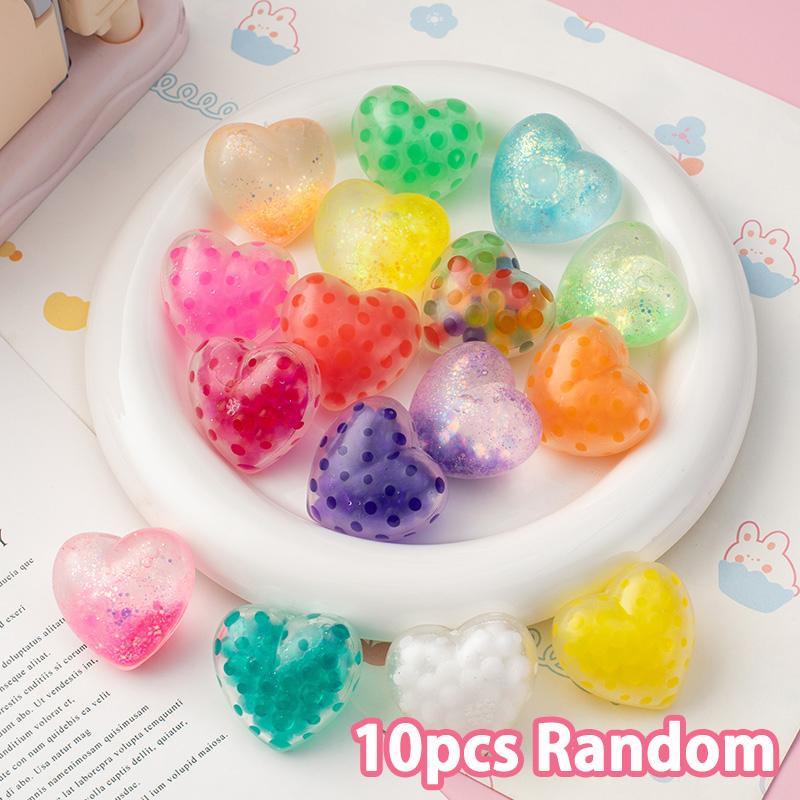 Heart Water Beads Squishy Love Shape Mochi Squishy Squeeze Pinch Stress Relief Toys Stress Ball Valentine's Day Lover Gift Bag