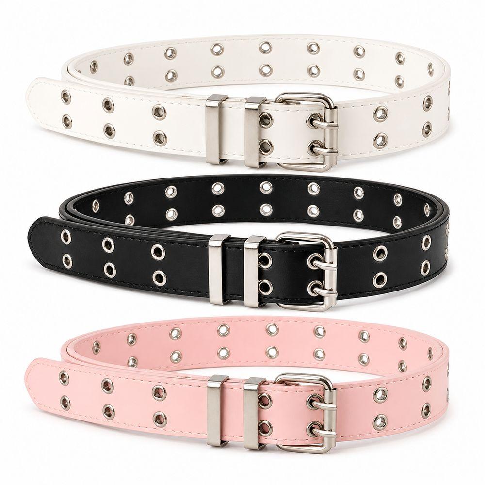 Adjustable Punk Belt PU Leather Women's Belt New Eyelet Waist Belt Daily Outfits