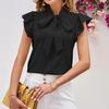 New Women's Clothing New Summer Solid Color Fashion Simple Bow Trend Short Sleeve Lining