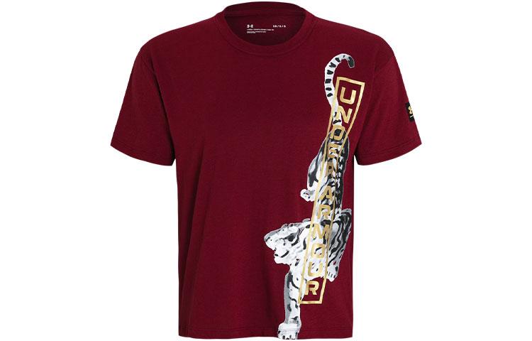 Under Armour UA Chinese New Year T Shirts Women s Crimson Crew Neck Moderate Other 1366121-626 S