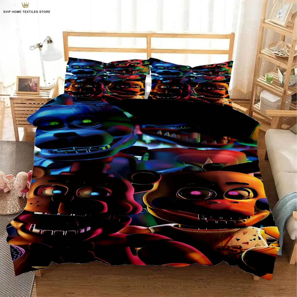 Comforter Dark Game Cartoon 3D Stereo Printing Bedding Set Three-Piece Set Machine Washable