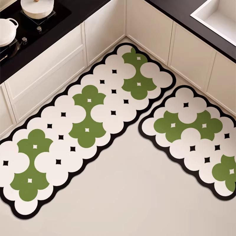 Kitchen Super Absorbent Floor Mat Irregularly Shaped Non-slip Rug Bathroom Non-slip Door Rug Ideal for Kitchens and Bathrooms