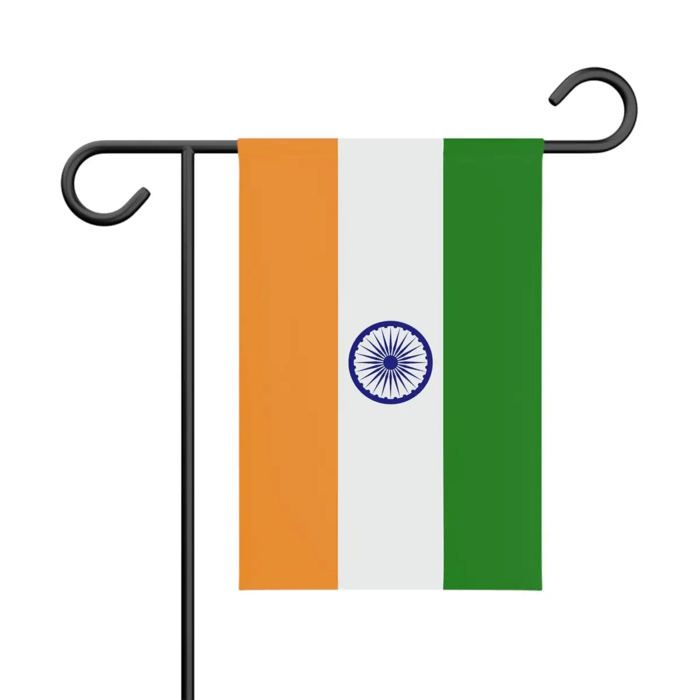 Drapeau Jardin l'Inde – 32 x 47.5 cm – Polyester Résistant – Format Vertical – Extérieur – Pixelforma
