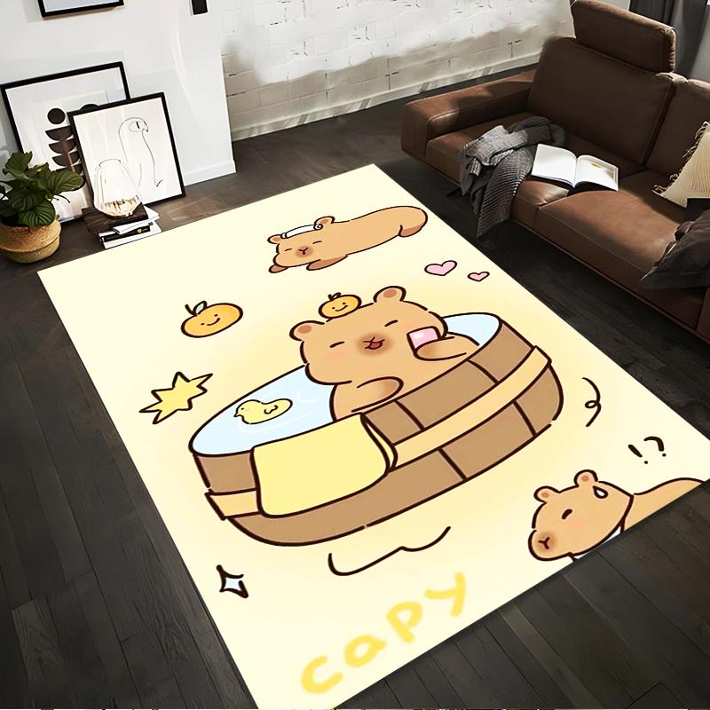 

Cute Cartoon Capybara Bathing Printed Carpet for Living Room Decor Suitable for use as an anti-slip for living room bedroom sofas 40x60cm( 15x23in )