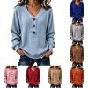 Damen Freizeit V-Ausschnitt Knopfleiste Langarm Pullover für Herbst Winter Alltagsmode