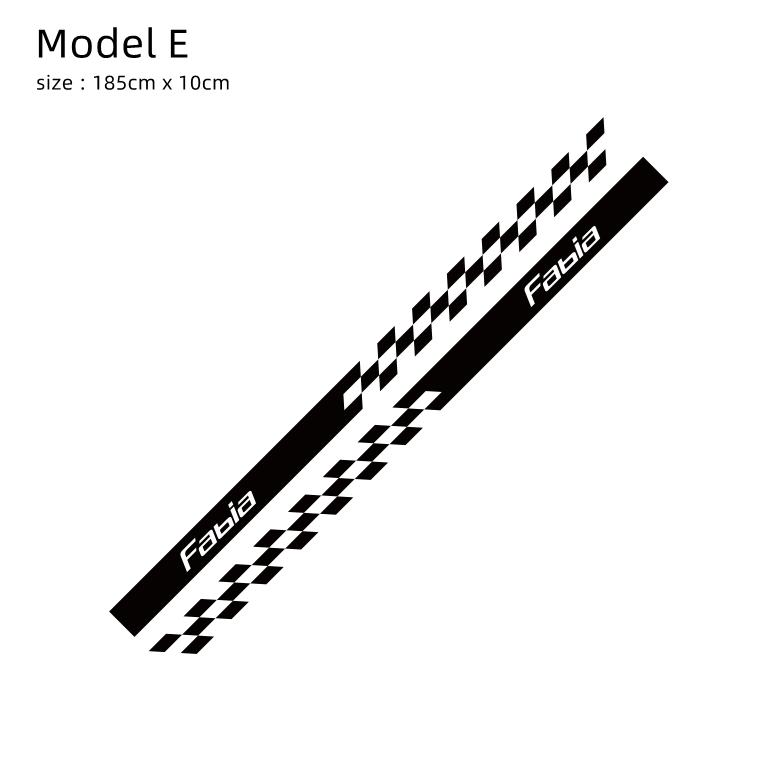 HQKI8 Car Hood Engine Cover Decora Sticker For Skoda Fabia MK1 2 3 Auto Body Door Side Skirt Decals Sports Stripes Tuning Accessories