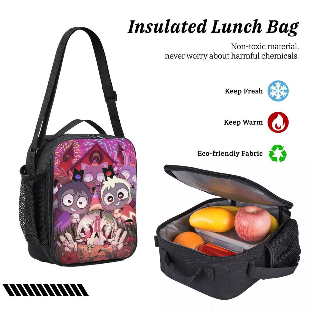 3Pcs Cult Of The Lamb Game School Bags Set for Girls Boys Pen Bags Backpack Sets with Lunch Box For School Students Daypack
