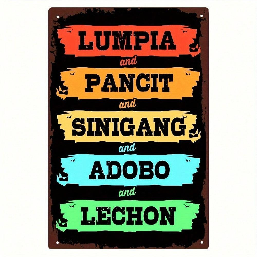 

Vintage Metal Wall Sign 8x12 Inch Filipino Food Decor for Kitchen Bar