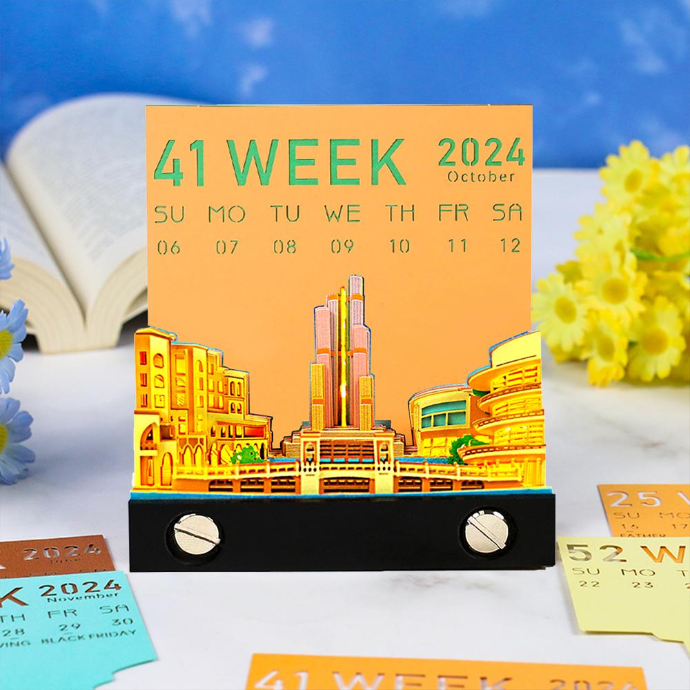 3D Memo Pad Custom Weekly Calendar Sticky Note Dubai Tower Castle Tear Off Notepad Stationery Set Landmark Souvenir Gift Items