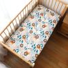 Baby Crib Fitted Sheet For Newborn Soft Cotton Bed Cot Mattress Cover With Rubber 130x70cm