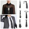 Koreanischer Stil Handbestickte Lange Krawatte Schwarze Dekoration Hemdkrawatte Perlen Krawatte JK Uniform Dekoration
