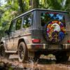 Bald Eagle Stained Glass Tire Cover Polyester Spare Wheel Protector SUV RV