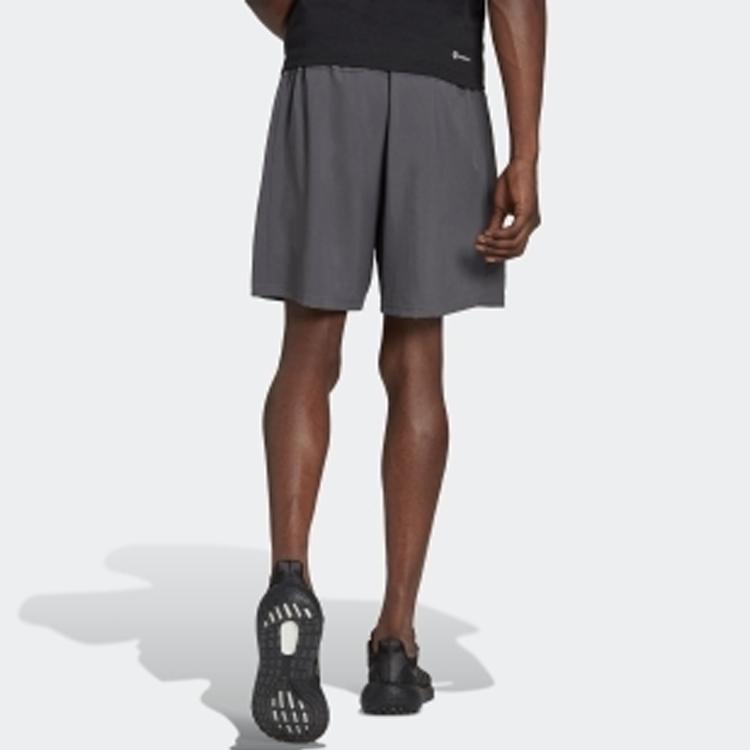 Adidas SS23 Solid Color Logo Print Fitness Sports Shorts Men Shorts Gray IC6978