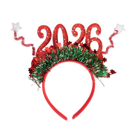 2026 Nyttårshårbøyle med Tallogo Fargerik Design Hårbøyle Festantrekk Nyttårsfeiringstilbehør
