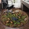 Roses And Berries Design round carpet Chair cushion Round Entryway Rug, Soft Round Rugs for Living Room, Bedroom, Circle Carpet decor gifts