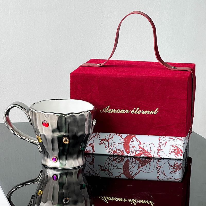 Gem Party Hot Girls Ambient Glass Diamond Couple Mug Trendy Fashion Bar Water Cup