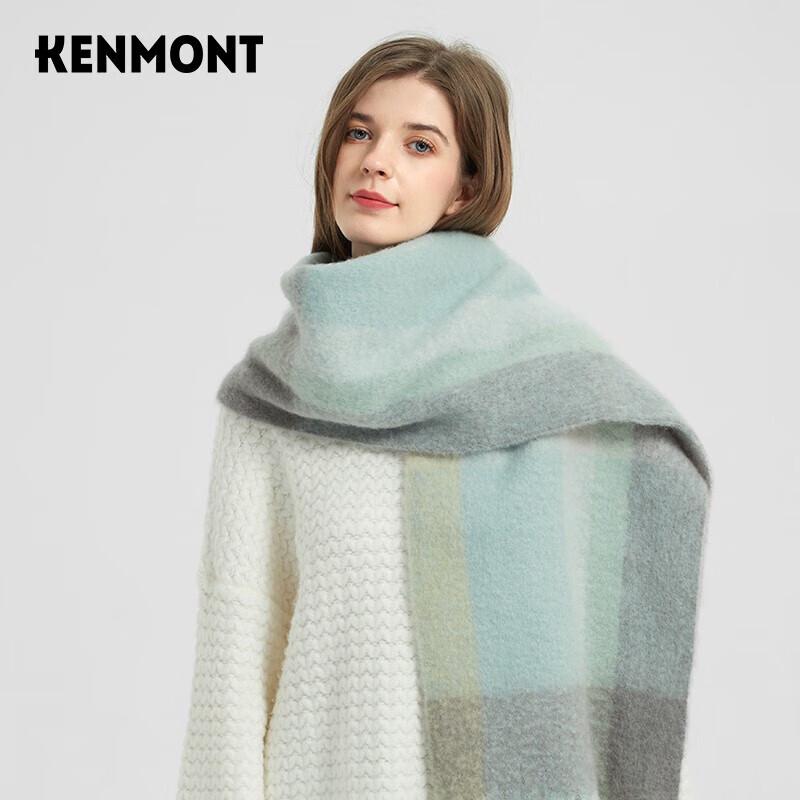 Kenmont Women s Plaid Tassel Wool Scarf One Size
