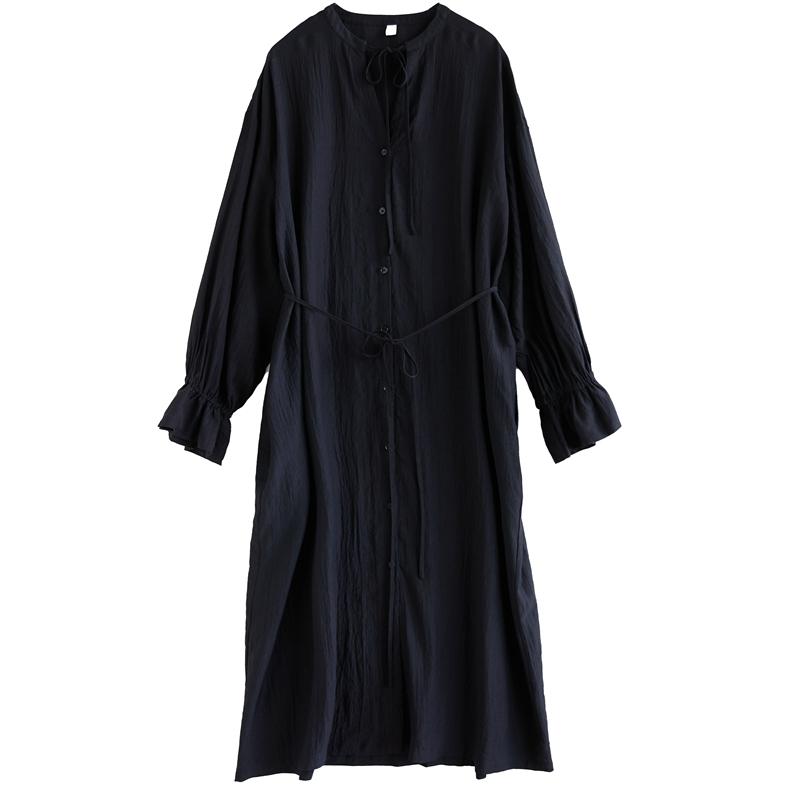 Long sleeve plus size black vintage new in dresses for women casual loose spring autumn dress