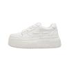 Otoño e invierno nuevo cuero suela gruesa aumento de altura interior muffin casual zapatillas de plataforma versátiles para mujer