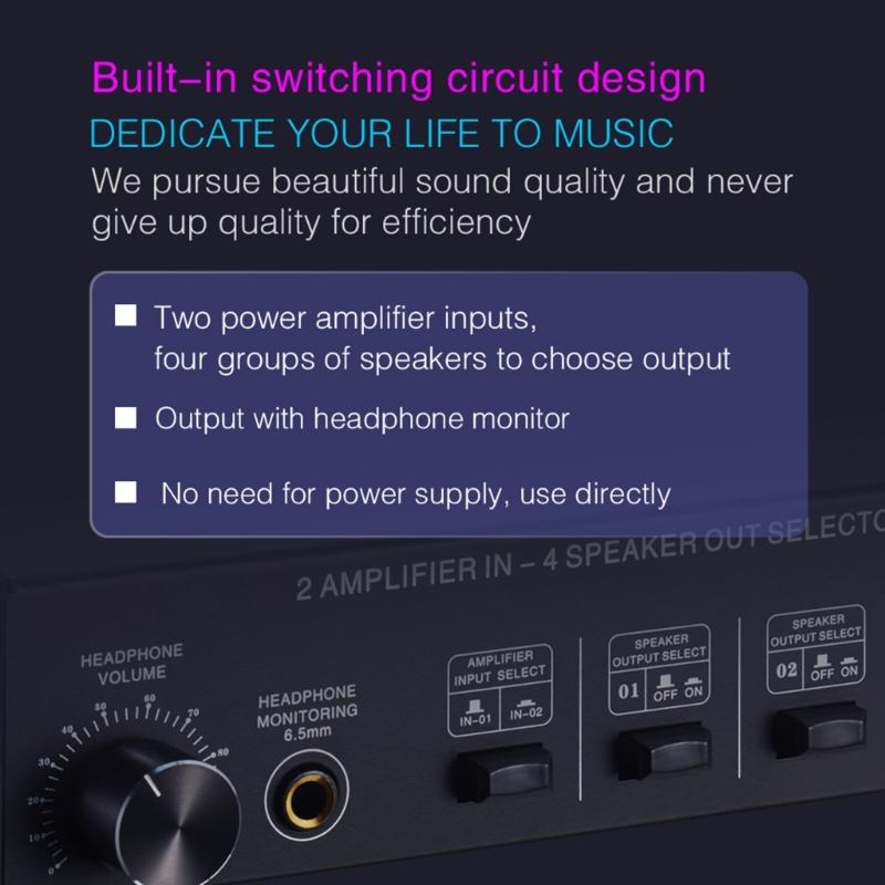 2 In 4 Out Passive Amplifiers Speaker Selector her Sound hing Distributor Comparator without Loss