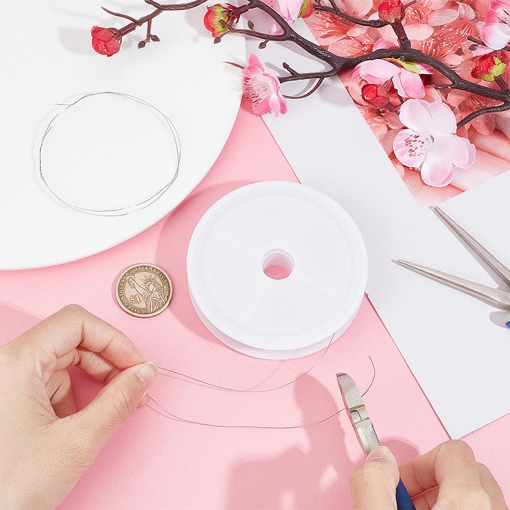 304 Stainless Steel Wire, Round, for Jewelry Making, Stainless Steel Color, 28 Gauge(0.3mm), About 164.04 Feet(50m)/Roll