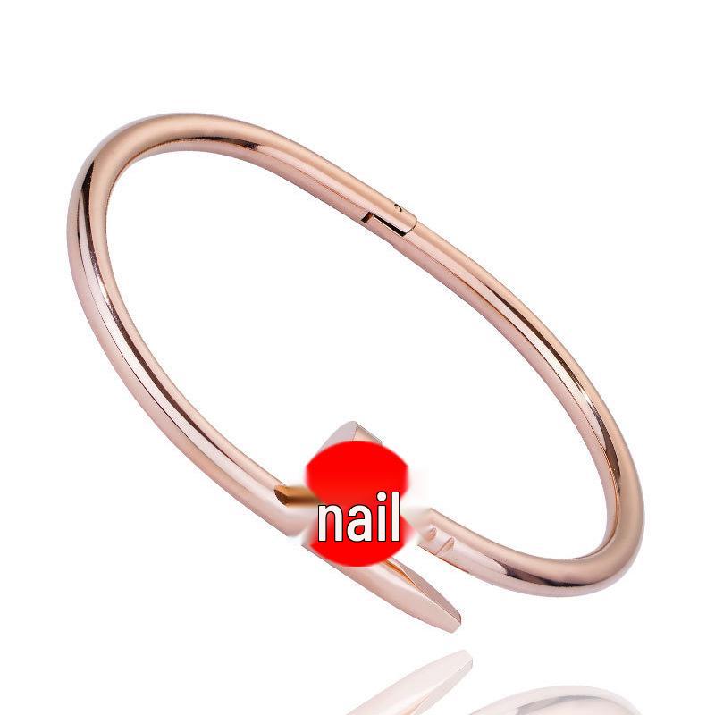 Elegant Slim Waist Titanium Steel Bracelet with Diamond Inlay, 18K Gold, Women's Niche Design