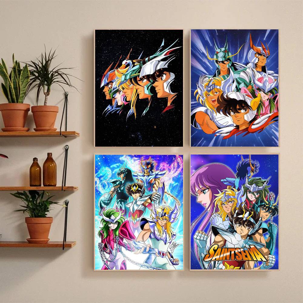 1PC Classic Anime S-Saint S-seiya Poster Self-adhesive Art Waterproof Paper Sticker Coffee House Bar Room Wall Decor