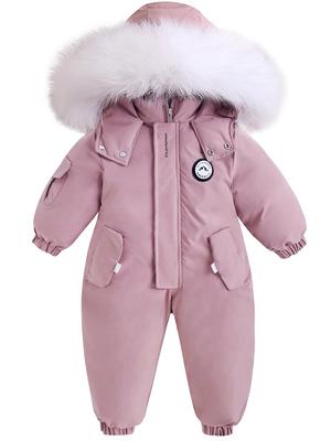 Baby Winter Ski Strampler: Winddichter, Verdickter, Warmer Baumwollanzug zum Krabbeln im Freien
