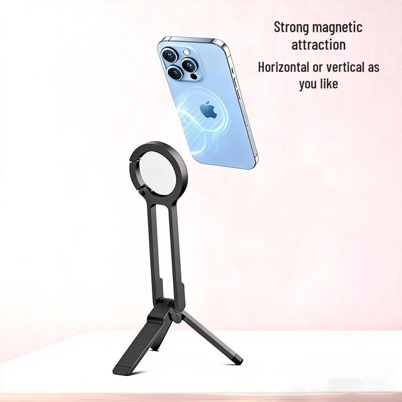 Magnetic Phone Holder: Portable Spring Buckle for Desktop, Outdoor Photography, Live Streaming, and Universal Use