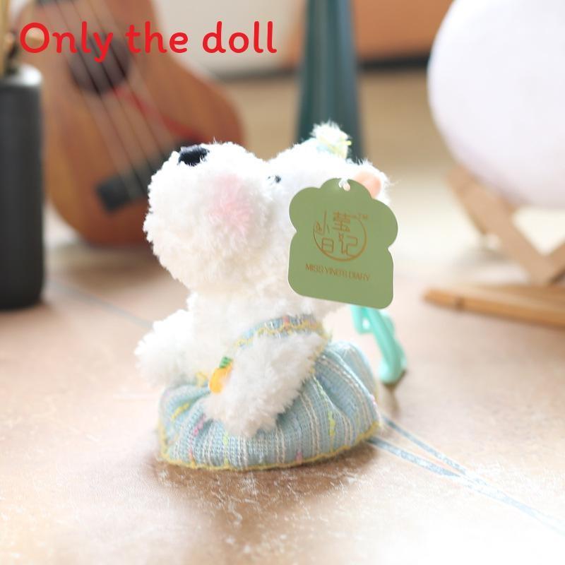 Cute West Highland Terrier Plush Keychain With Soft Short Pile For Bag Decoration And Gift
