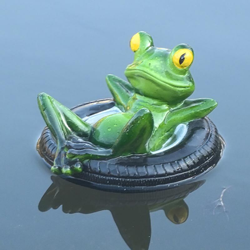 Floating Frogs For Ponds, Cute Frog Statues Pond Floating Decoration For Garden Outdoor, Resin Miniature Frog Statue