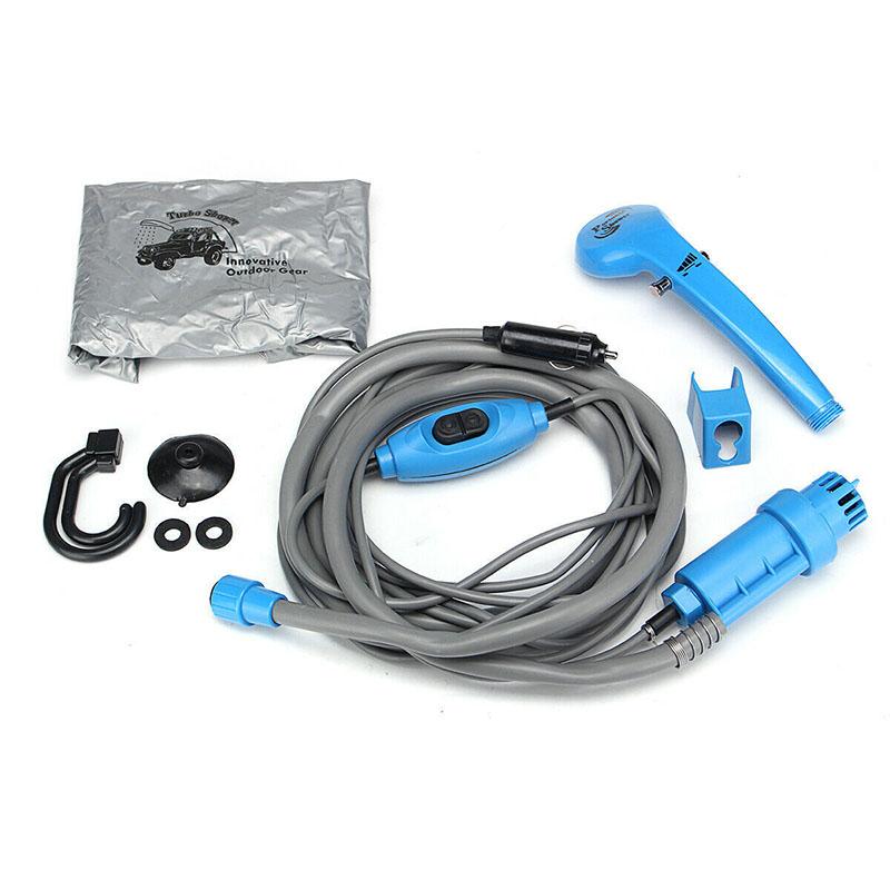 TYTXRV 12V Car Shower High Pressure Power Washer Electric Pump For Outdoor Camping Travel Pet Portable Car Washer Shower синий