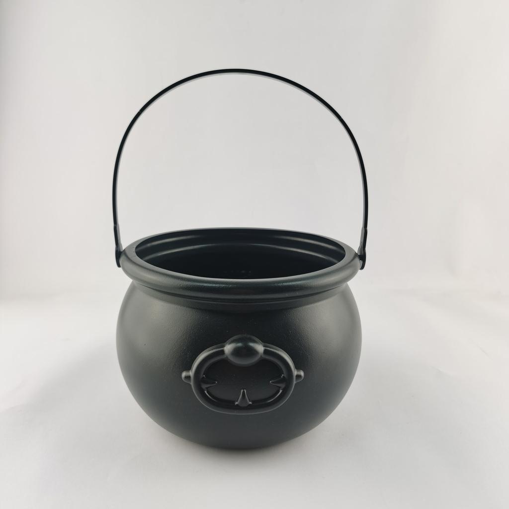 Halloween Witch Candy Bucket 19.5cm Plastic Black