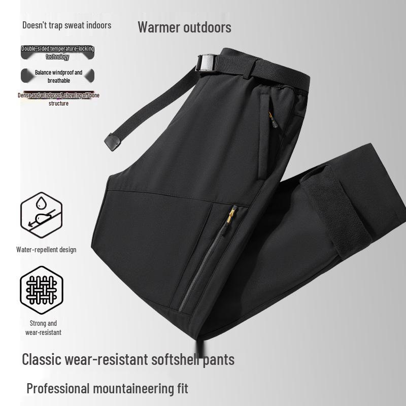 

Мужские водонепроницаемые ветрозащитные зимние брюки для хайкинга на флисовой подкладке 4XL