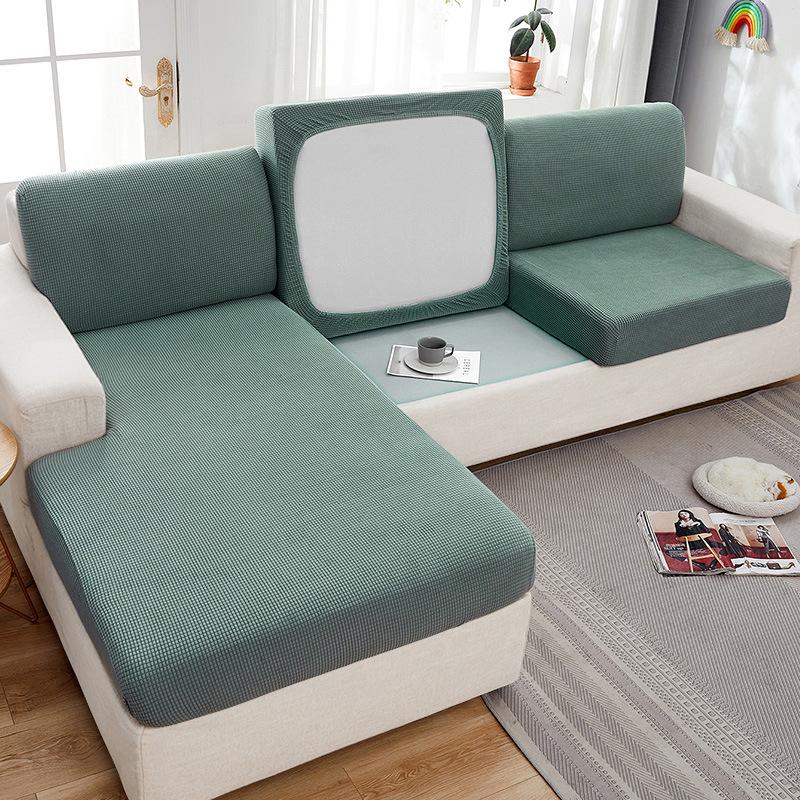 Jacquard-Sofa-Sitzkissenbezug, Polar-Fleece-Stuhlbezüge, dehnbar, waschbar, abnehmbarer Schonbezug, Sofa-Schutz für 1/2/3/4 Sitz