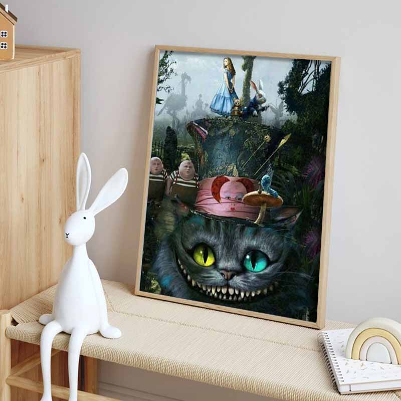 Disney Diamond Painting Alice in Wonderland Fantasy Group Portrait Illustration 5D Diamond Painting Art Embroidery Cross Stitch Room Decoration
