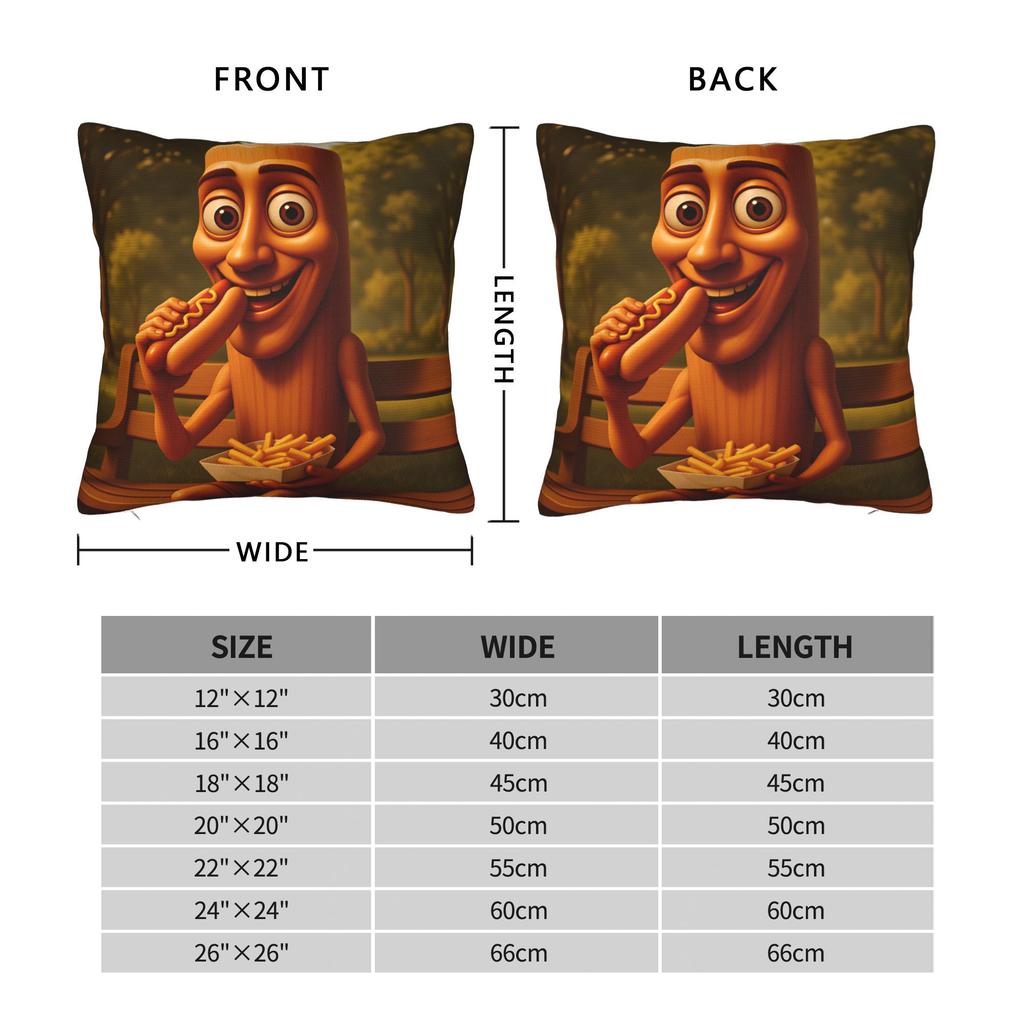 Tung Tung Sahur Park Picnic Pillow Cover Square Cushion Cover Novelty Pillow Case For Chair Sofa Home Decor