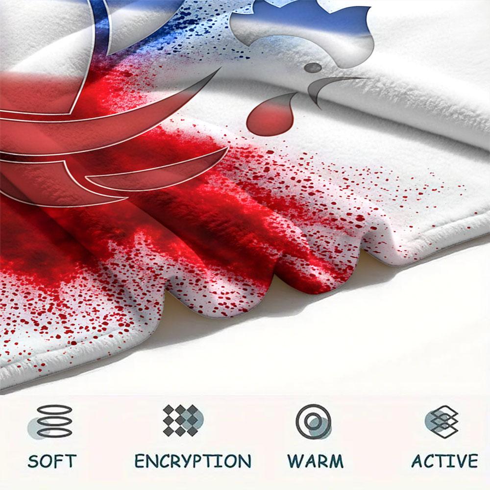 1PC France National Football Team Patterned Flannel Blanket Suitable For All Seasons for Home Decor Warmth and Comfort Gifts Holiday Present