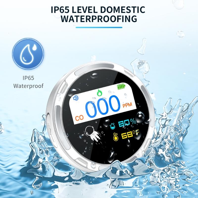 Intelligent Carbon Monoxide Tester Customizable Warning Level Visual Audible Alarms Portable Design For Multiple Environment