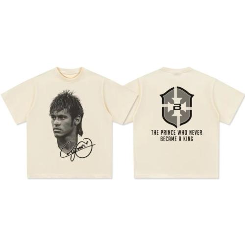 Y2K Messi Neymar CR7 Oversized T-shirt Football Streetwear Summer Men's Women's Retro Fashion Cotton Top Unisex