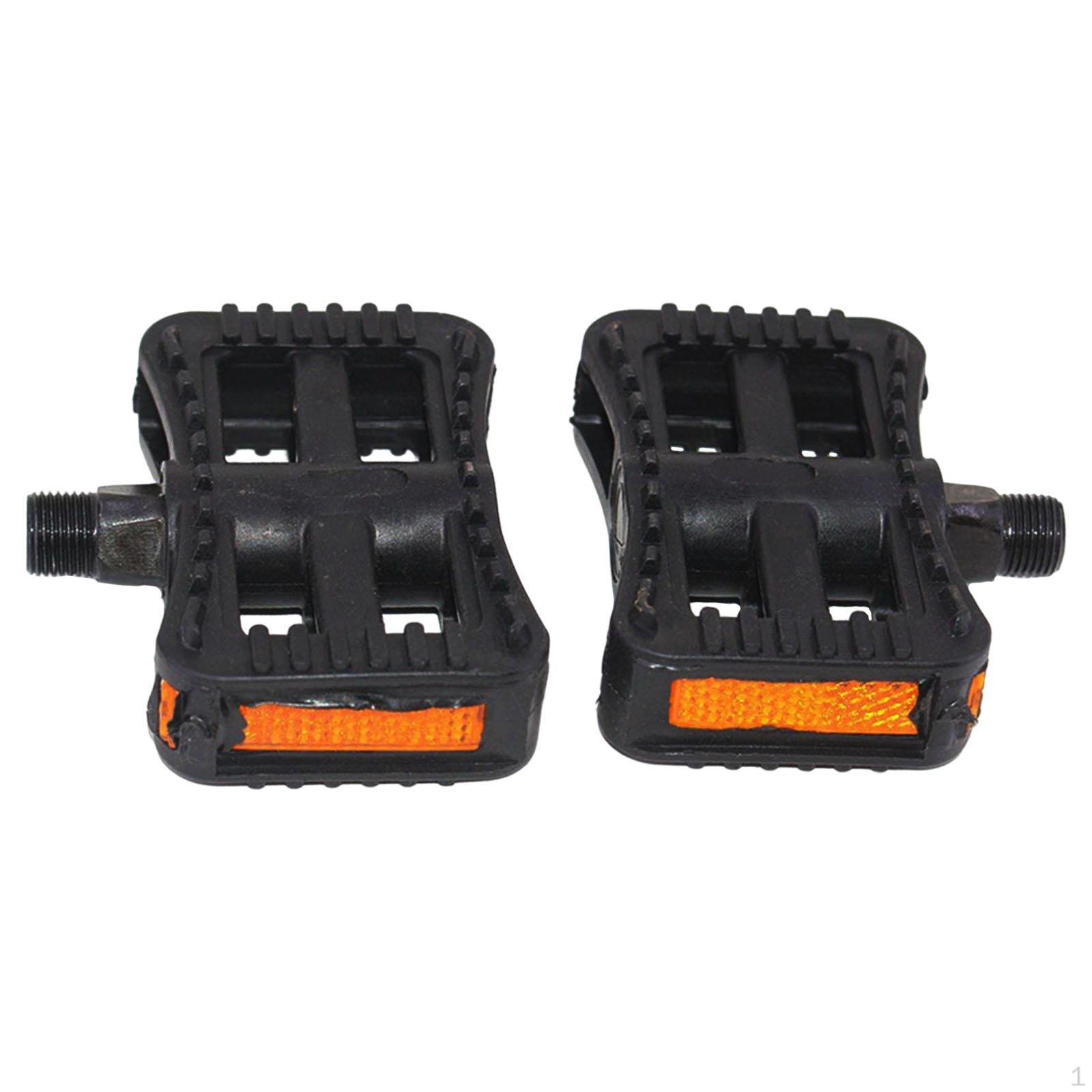Electric Bicycle Pedals Flat Wide Non Slip Surface Lightweight with Reflectors Bike