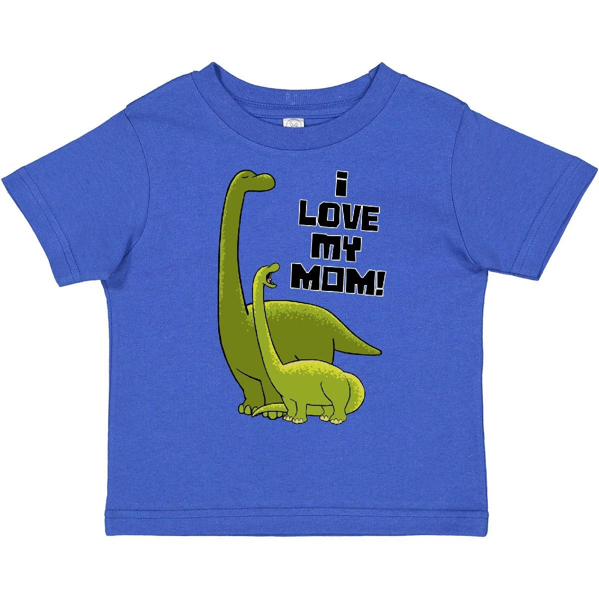 Inktastic I Love My Mom With Baby And Mommy Brontosaurus Toddler T-Shirt Mothers 120