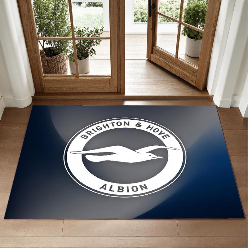 Brighton & Hove Albion Football Design Crystal Velvet Rug Soft Decorative Mat for Bedroom Entrance