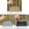 Clutch Bag With Pleated Design And Ine Glitter Design For Evening Events