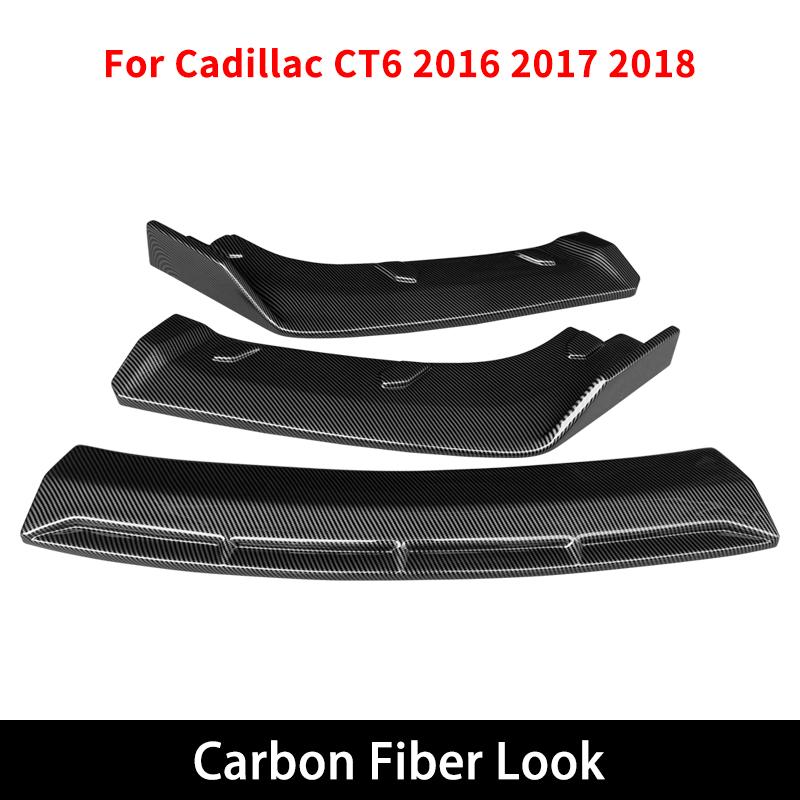 BKPTT1 Car High Quality Accessories For Cadillac CT6 2016-2018 Front Bumper Lip Body Kit Chin Spoiler Diffuser Guard Carbon Fiber ABS