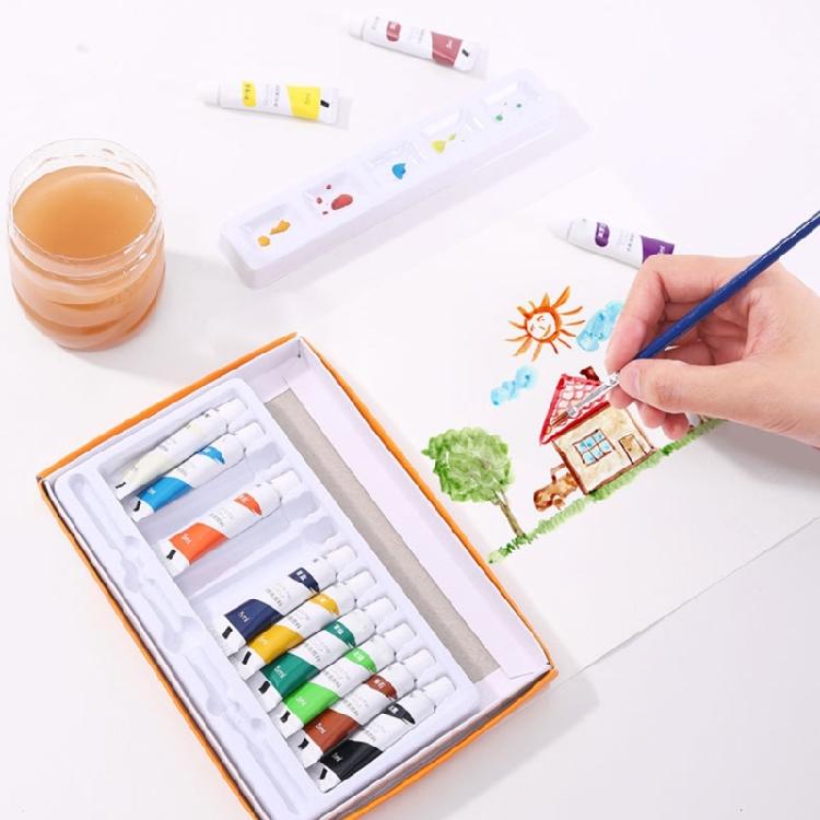 Gouache Pigment Tubes (5ml/Tube) 12 Color Gouache Painting Color Water-Based Paint for Children Student Art Painting