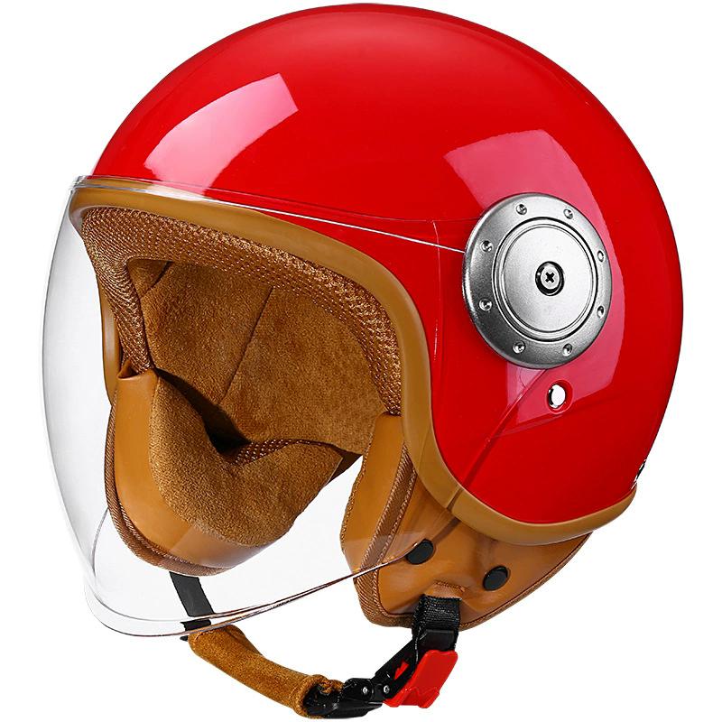 Retro Half Open Motorcycle Helmet Retro Cruising 3/4 Couple Helmet Coffee Shop Motorcycle Hat